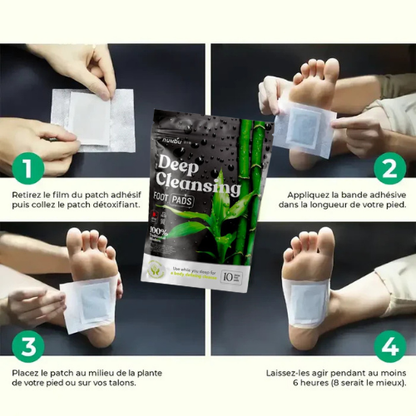 🌿 Patchs Détox pour les Pieds: éliminer les toxines dans votre corps en dormant (10 Patchs)