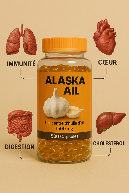 🔥 ALASKA AIL – La puissance de l’ail dans une capsule(500 gélules): 💊 Renforce ton cœur, protège ton corps.