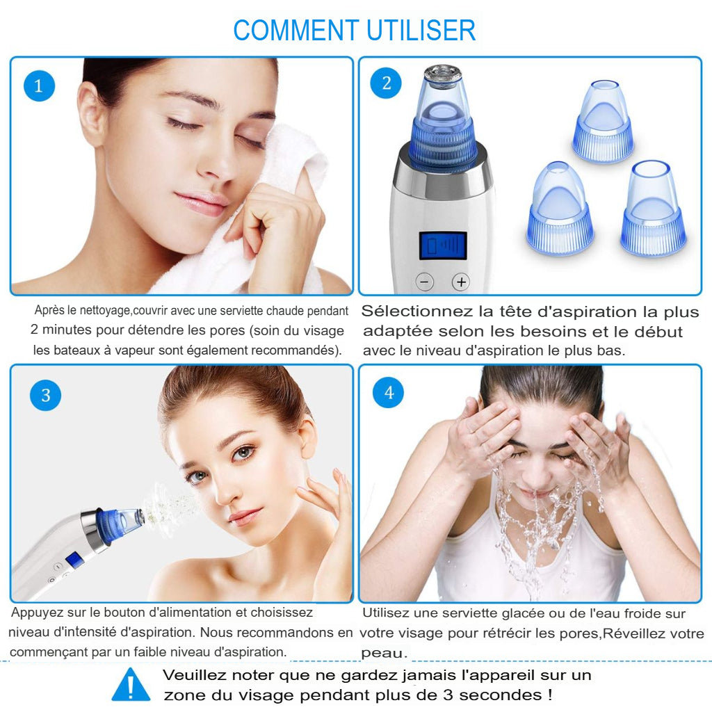 ✨ Extracteur de Sébum DermaSuction – 4 embouts magiques pour une peau parfaite 💎